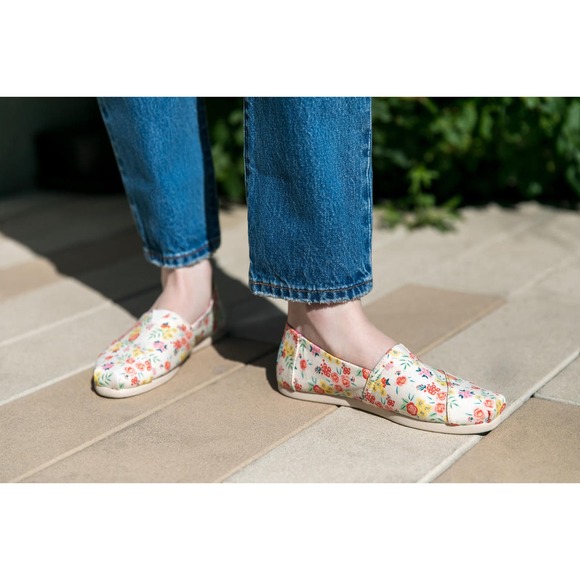 Toms Women's Alpargata Natural Paper Source Spring Florals Sneakers Size 11 - Picture 6 of 6